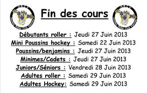 Fin des cours !!!!! Fin de saison !!!!!