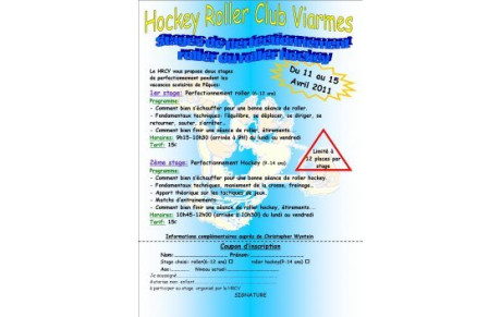 Un stage roller pour les 6/12 ans et un stage 