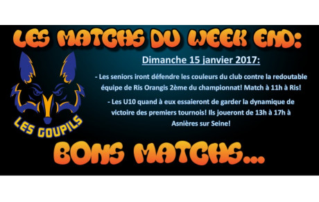 Les matchs du week end